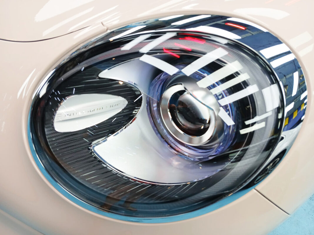 The Good Cat's coated paintwork holding clean reflections.