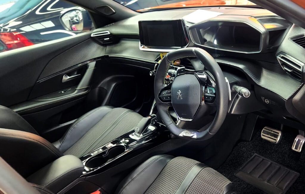 Front three-quarter view of the Peugeot 2008, freshly coated.