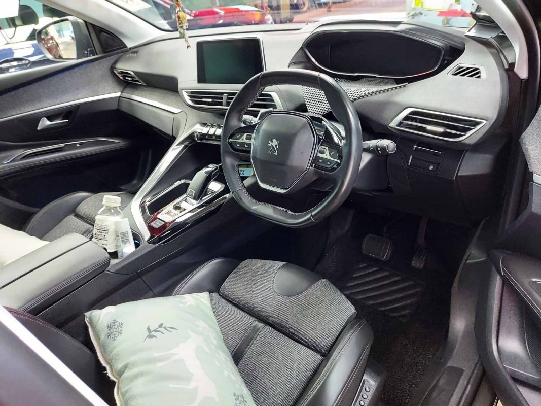 The Peugeot 3008 Allure parked in the workshop, freshly coated.