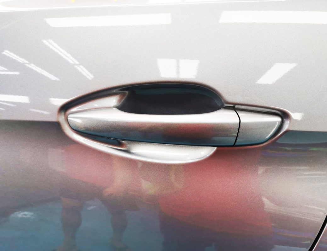 Front three-quarter view of the Peugeot 3008 after coating.