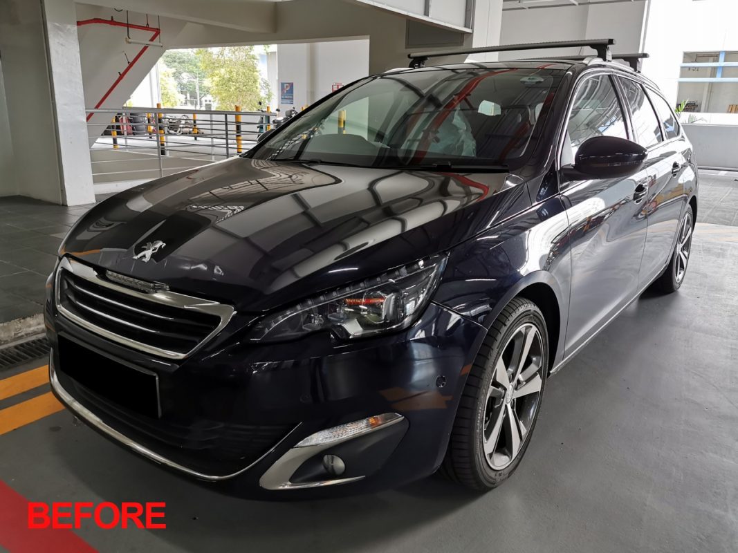 The Peugeot 308 after the full respray.