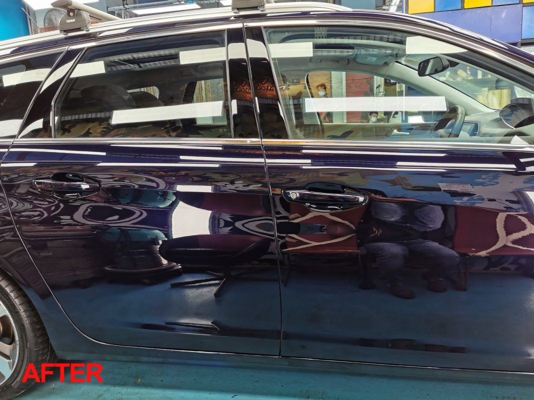 Glossy body panels on the resprayed 308.