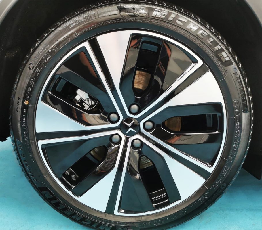 The Polestar 2, finished and ready for collection.