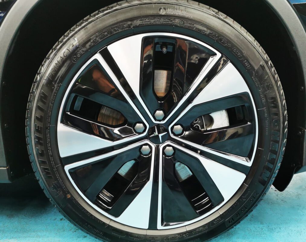 The Polestar 2, finished and ready for collection.