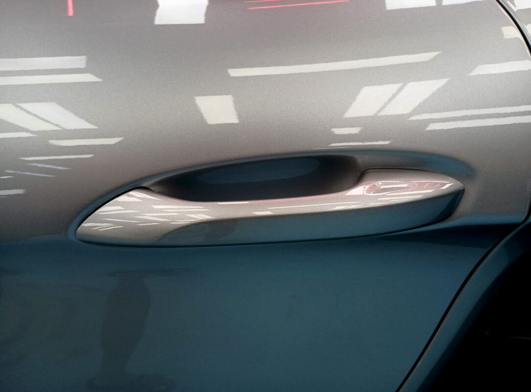 Side panel of the 718 Boxster with the ceramic finish locked in.