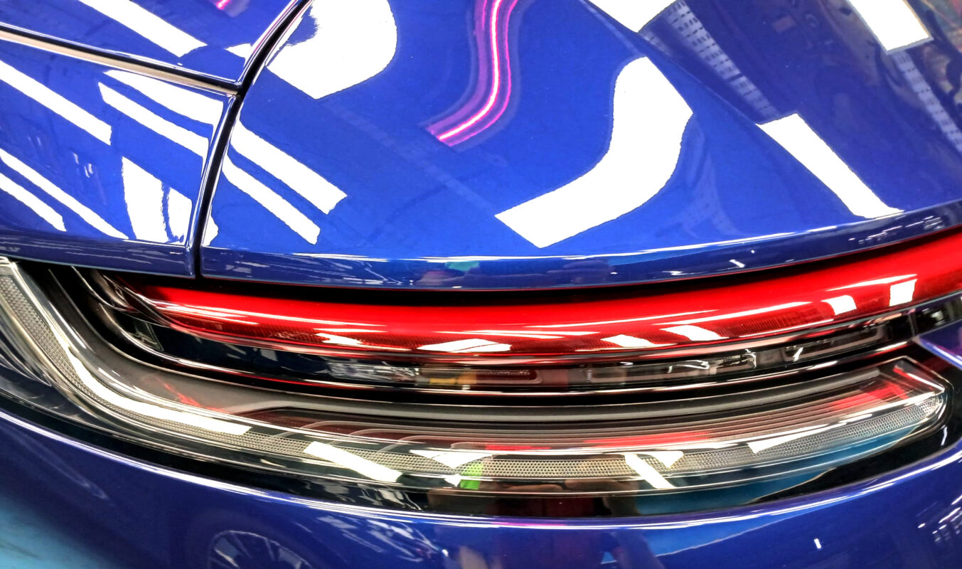Close detail of the 911 Carrera's coated bodywork.