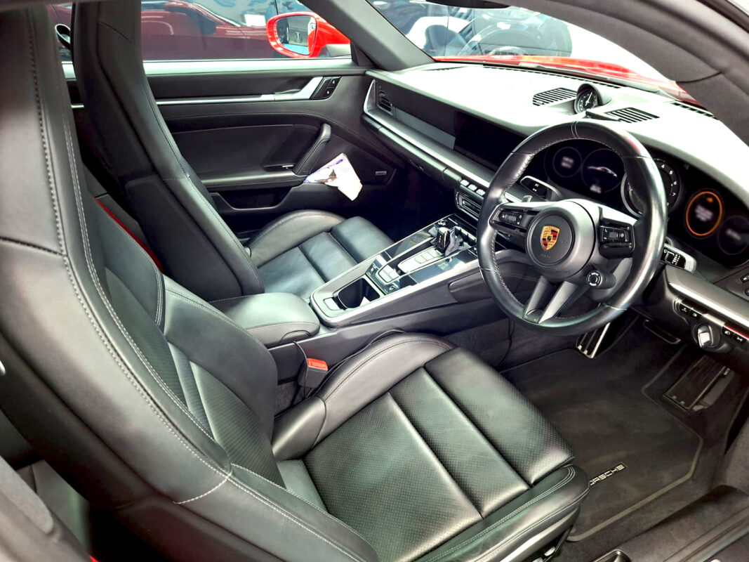 The Porsche 911 Carrera's protected, high-gloss finish.