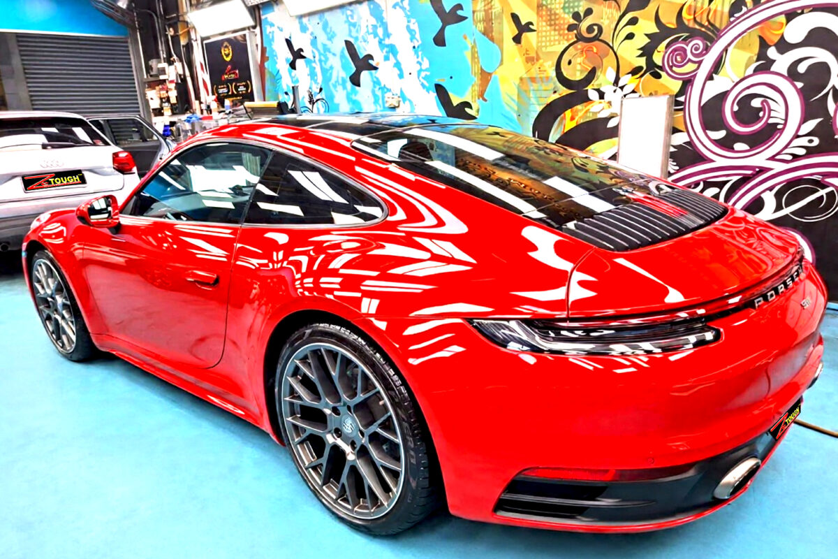 The Porsche 911 Carrera after its ZeTough coating.