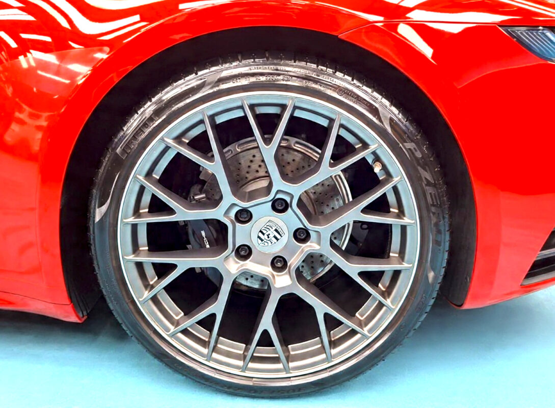The Porsche 911 Carrera with its fresh, coated finish.