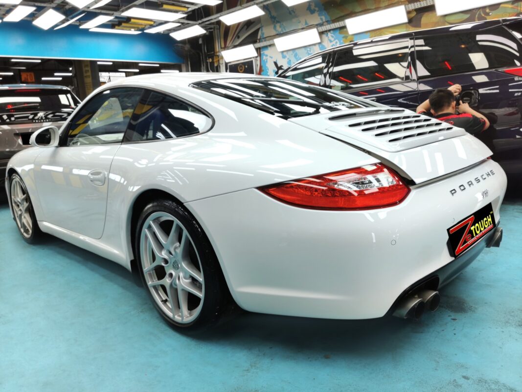 Before: the front end of the Porsche 911 at the start of the job.