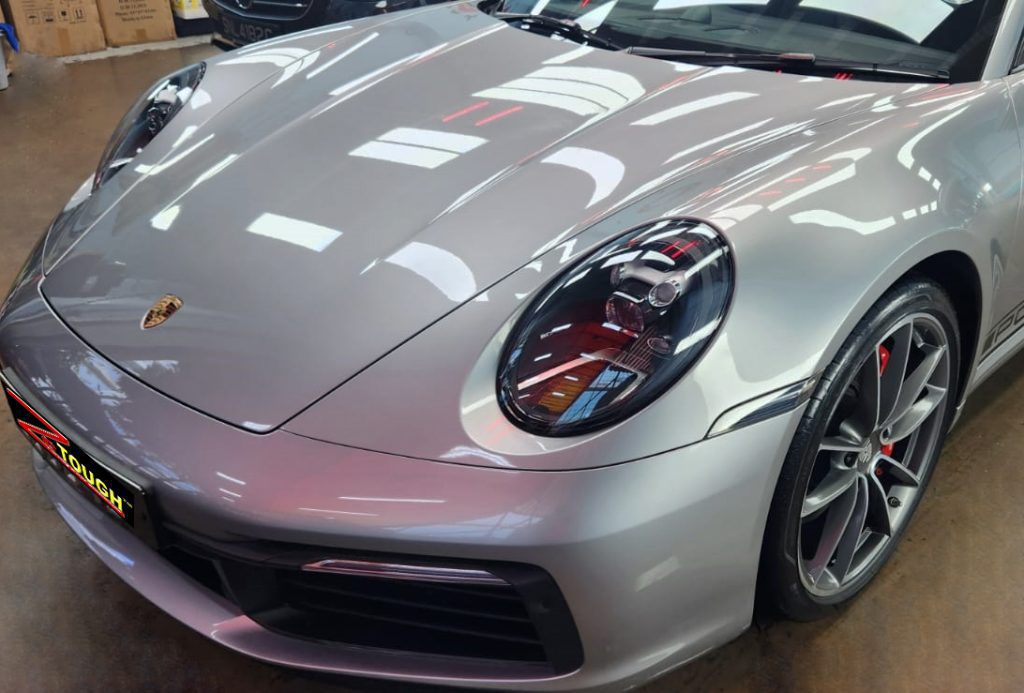 The Porsche 911 Panamera from a side angle after the ceramic coating.