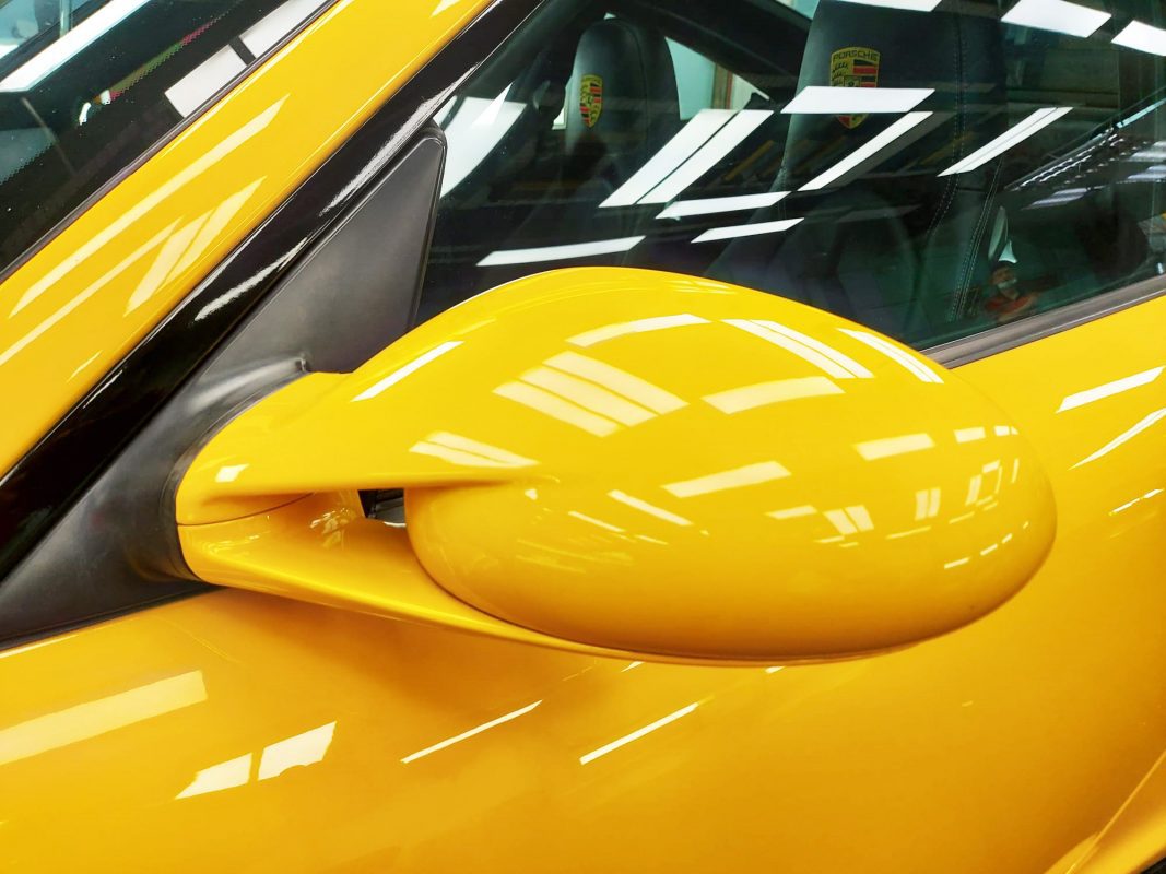 Side panel of the 911 Targa with the ceramic finish locked in.