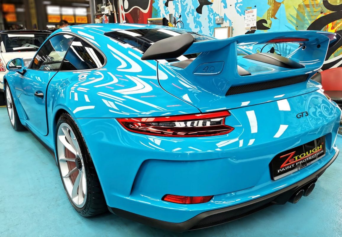 Side panel of the 911 with the ceramic finish locked in.