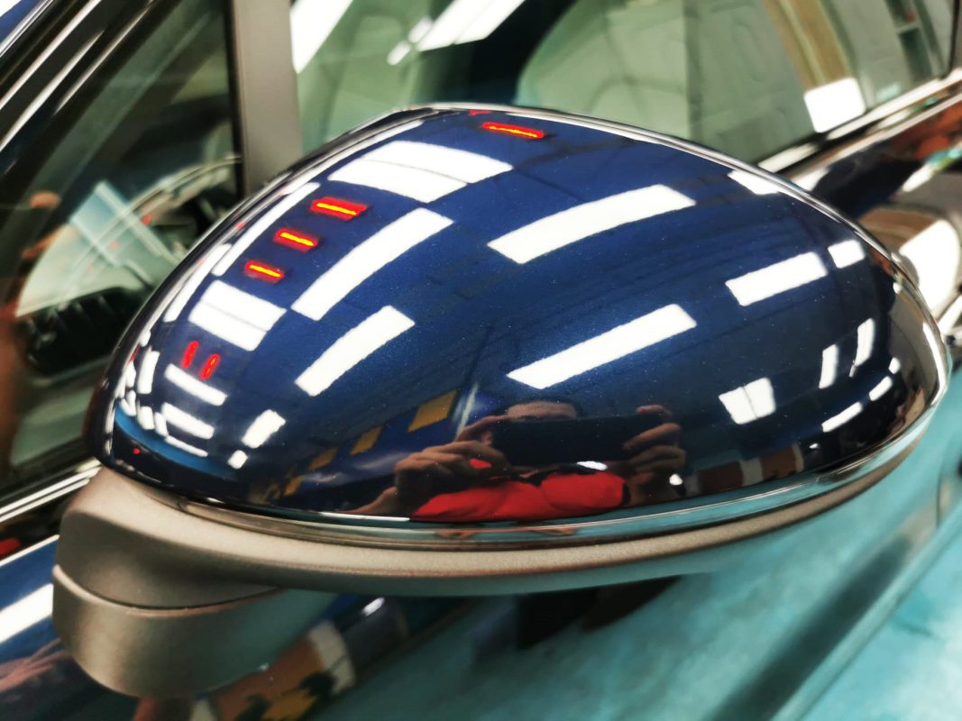 Side panel of the Cayenne with the titanium finish locked in.