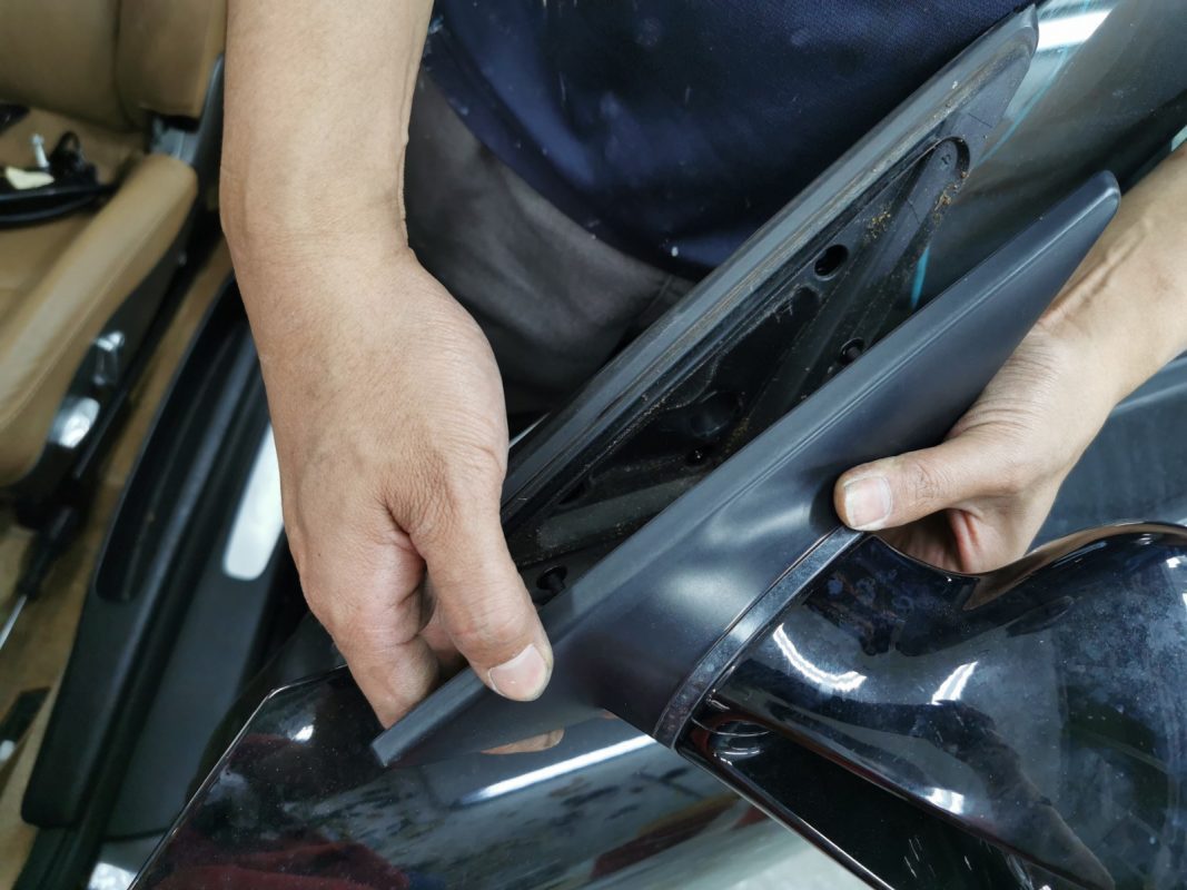 Parts removed from the Cayman in preparation for spraying.