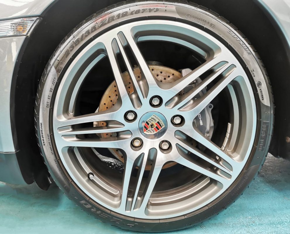 The Porsche Cayman, finished and ready for collection.
