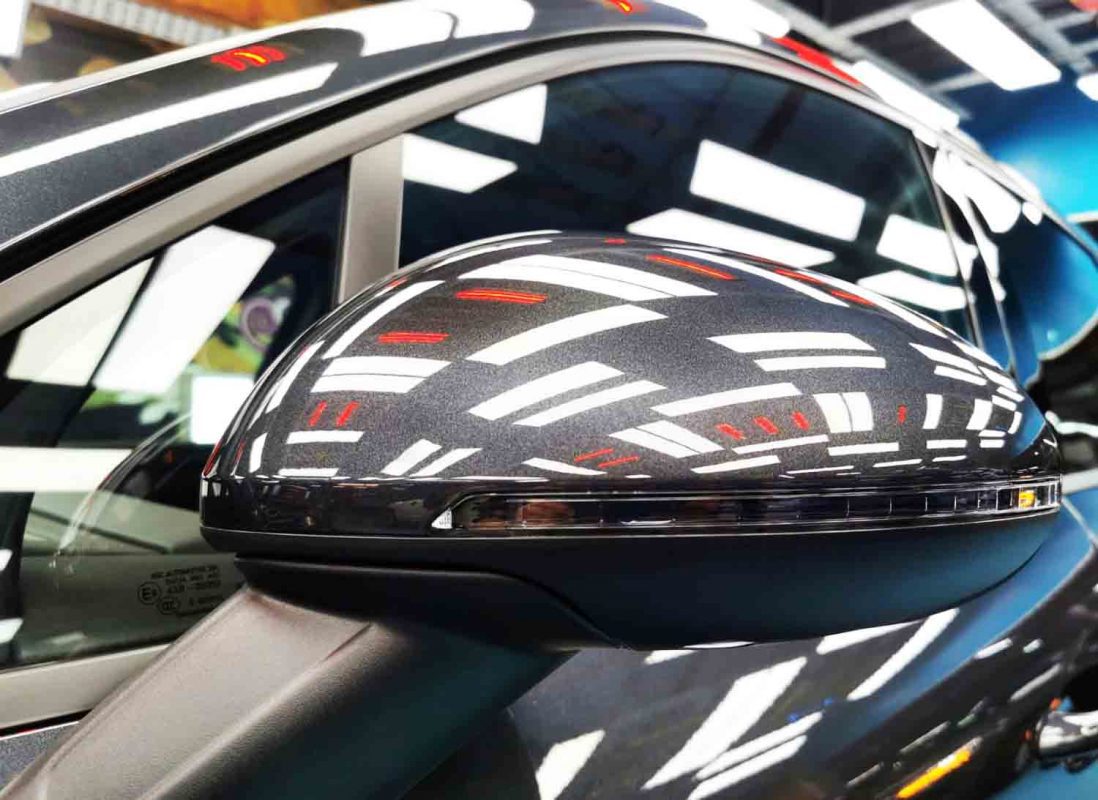 Side panel of the Macan with the ceramic finish locked in.