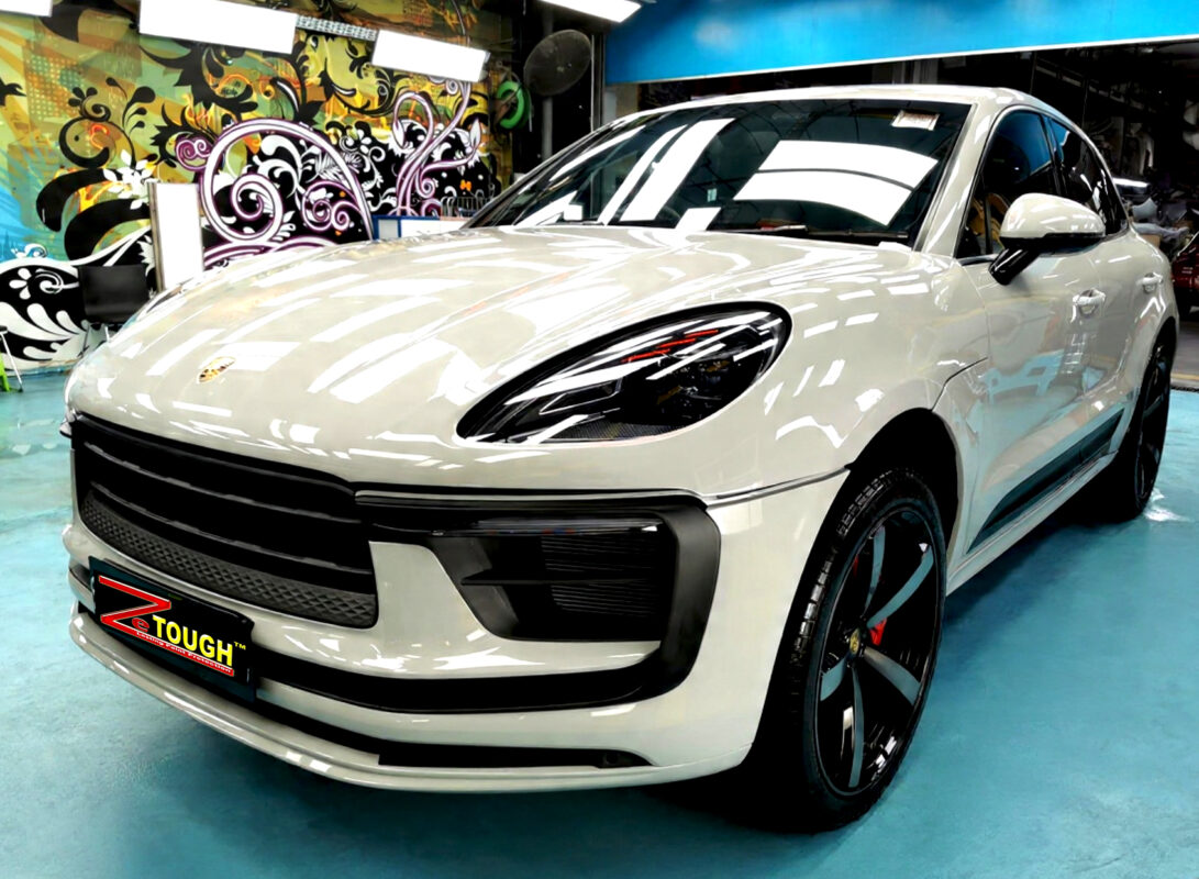 Porsche Macan, glossy after its ZeTough Ceramic coating.