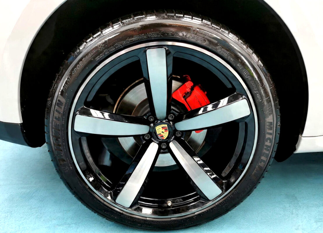 The Porsche Macan with its fresh, coated finish.
