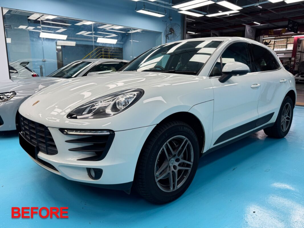 The Porsche Macan after the full respray.