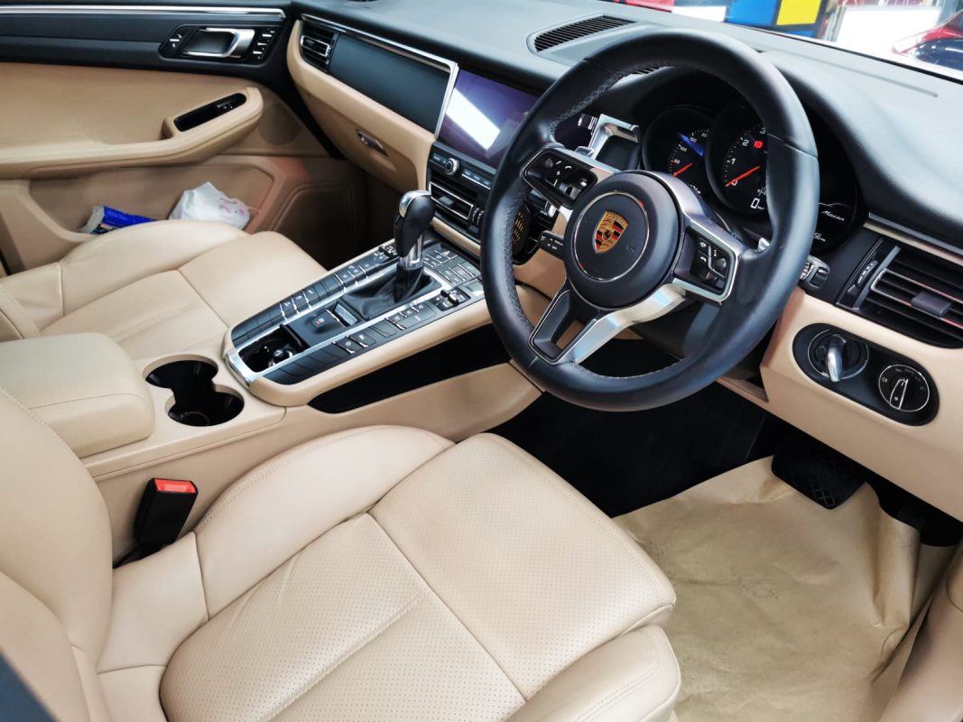 The Porsche Macan II in the workshop, freshly coated.
