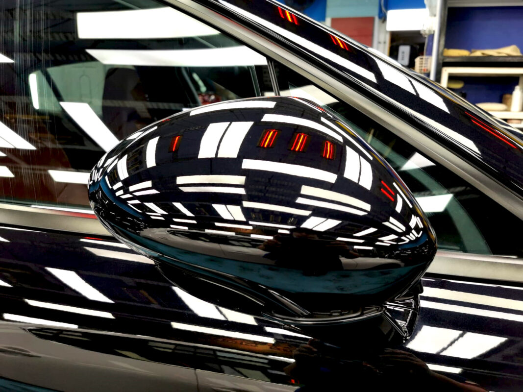 Rear quarter of the Porsche Panamera 4 after coating.