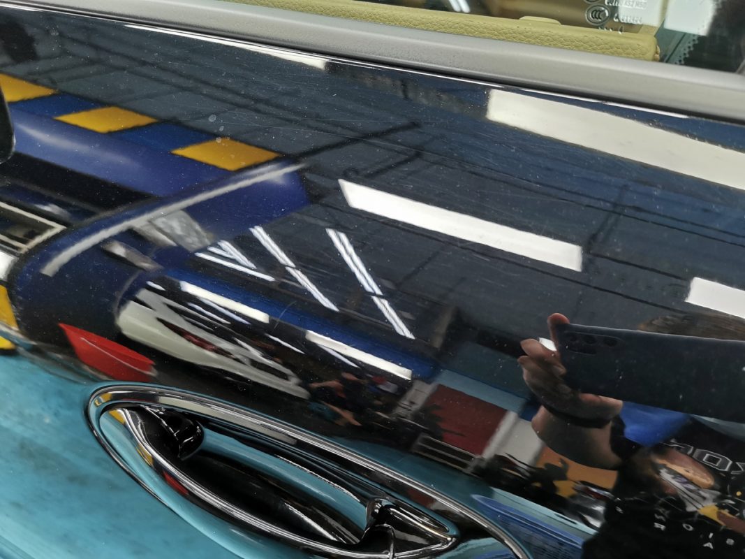 The Porsche Panamera from another angle at intake.