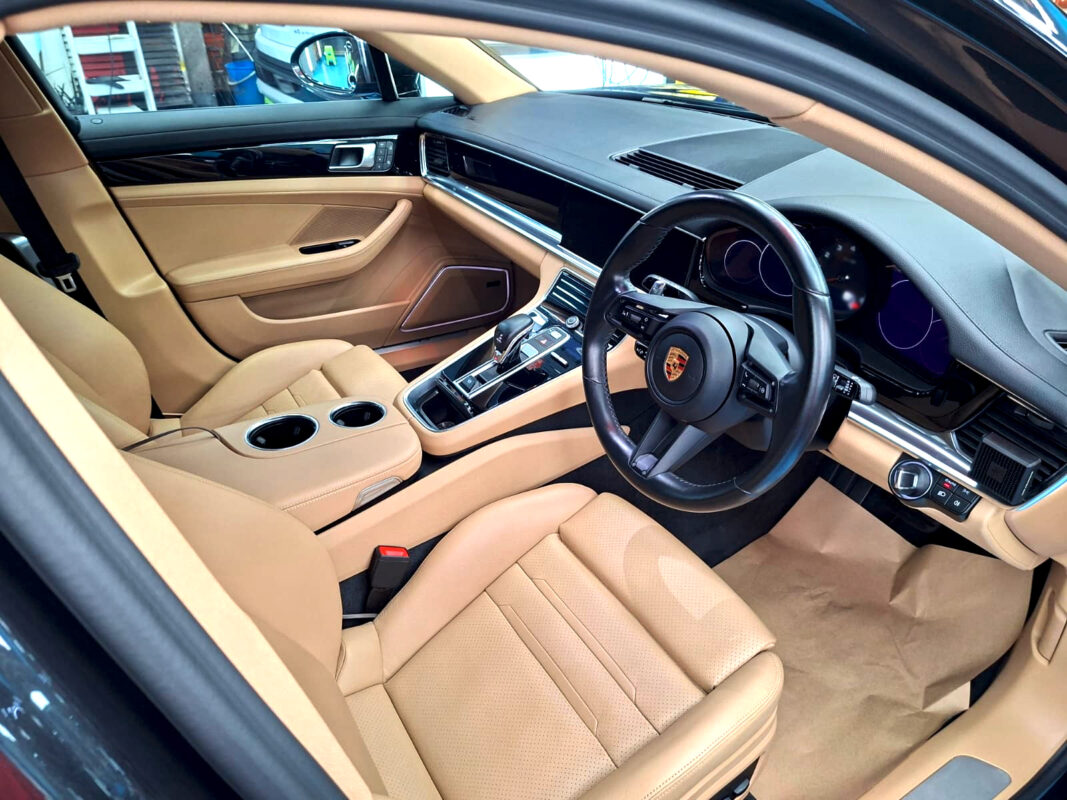 The Porsche Panamera's protected, high-gloss finish.