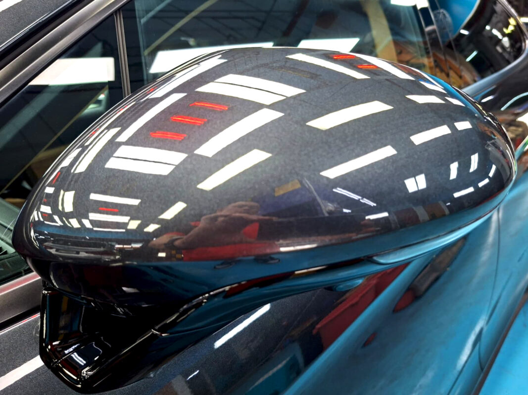 Detailed exterior of the Porsche Panamera.