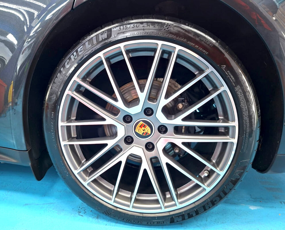 The Porsche Panamera with its fresh, coated finish.