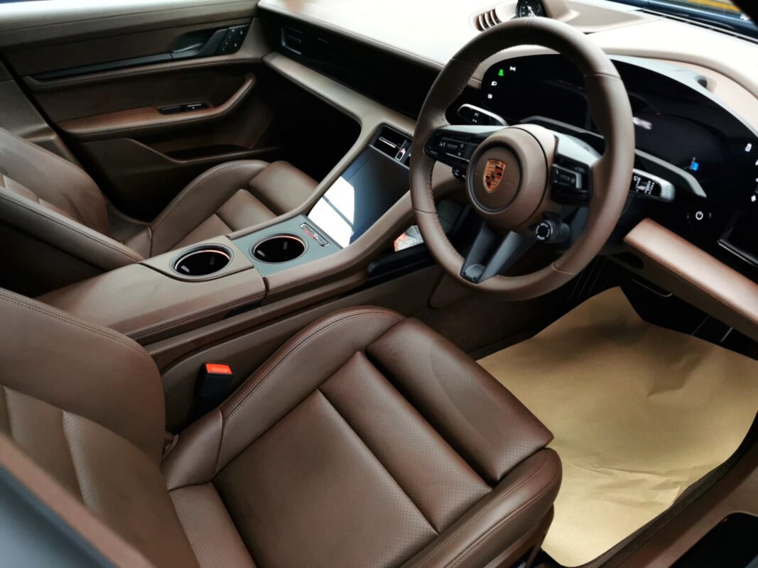 The Porsche Taycan's protected, high-gloss finish.