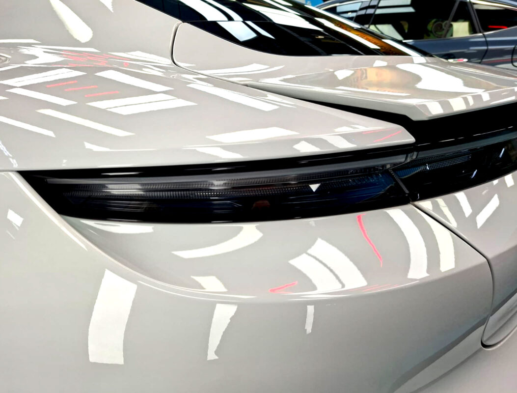 The Porsche Taycan after its ZeTough coating.