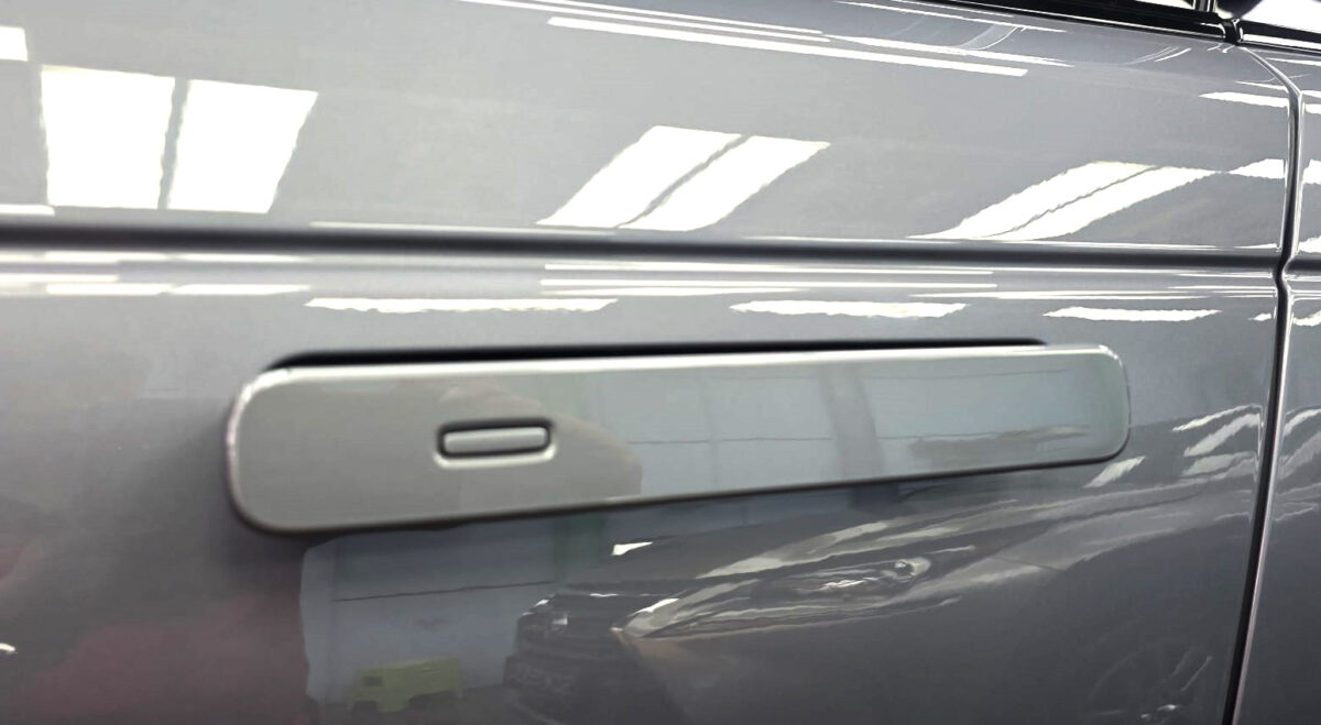 Detailed exterior of the Range Rover Velar.