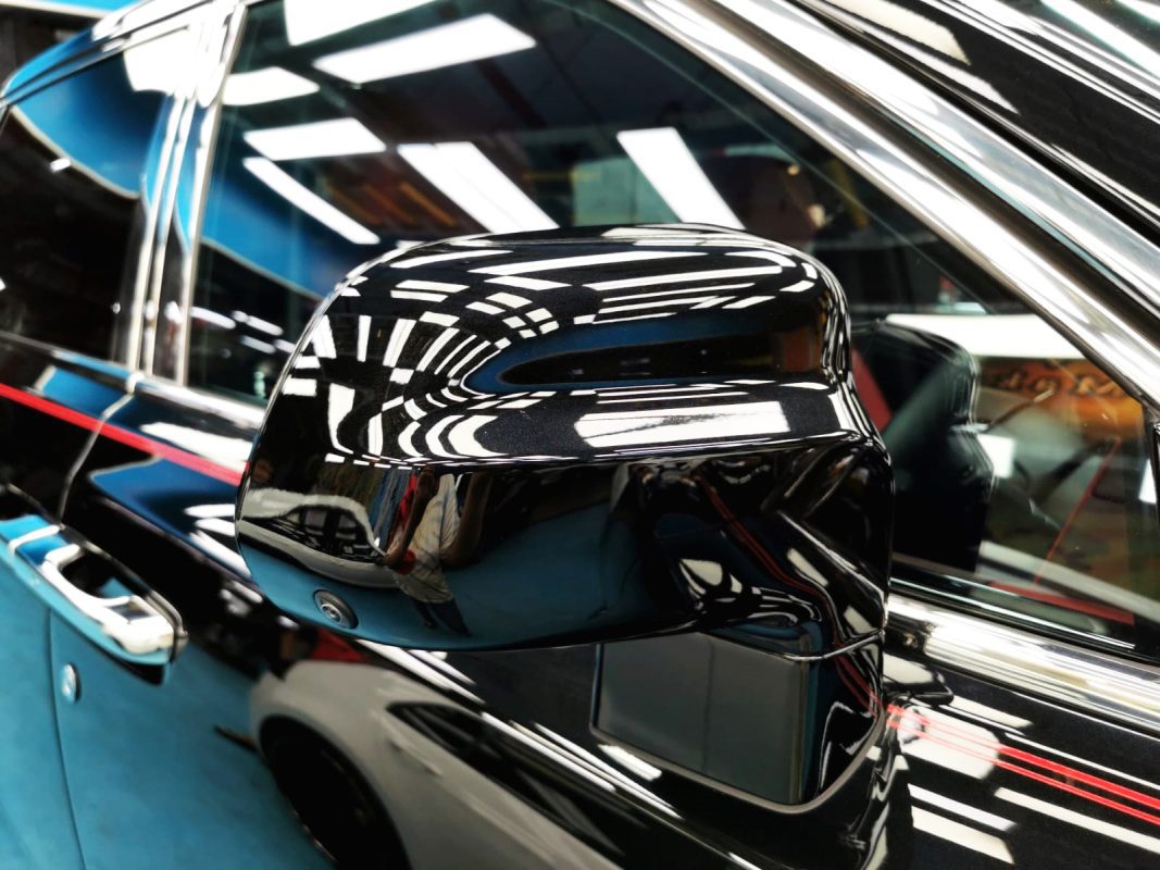 Rear quarter of the Rolls-Royce Phantom after coating.