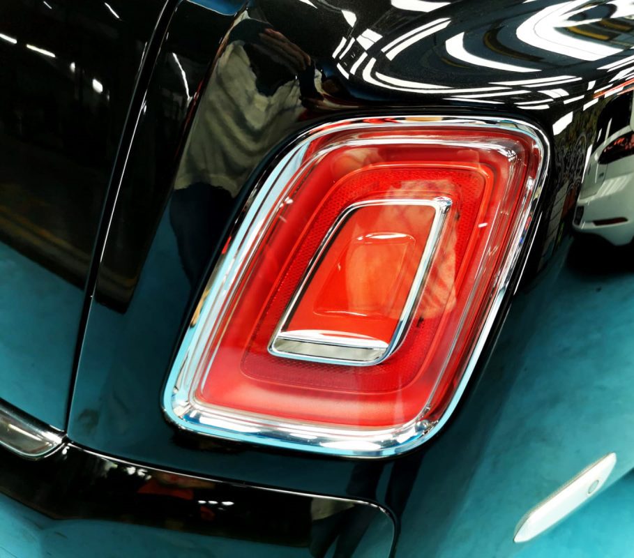 Close detail of the Phantom's coated bodywork.