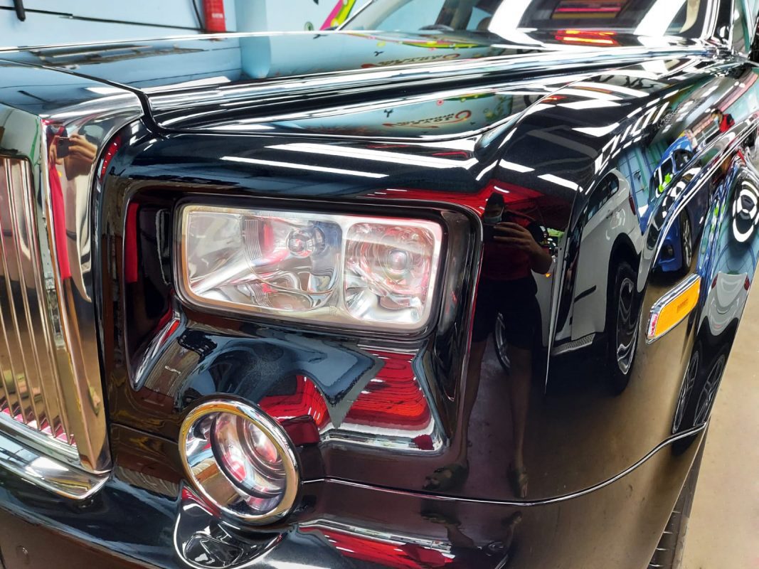 The Phantom's coated paintwork showing clean reflections.