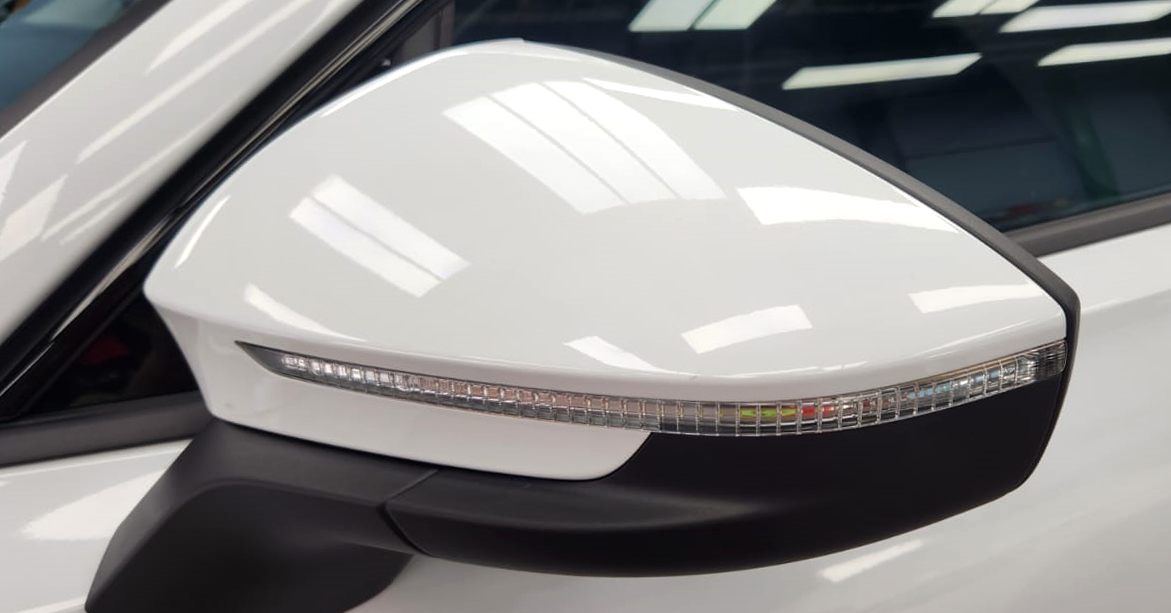 Side panel of the Skoda Kodiaq with the ceramic finish locked in.