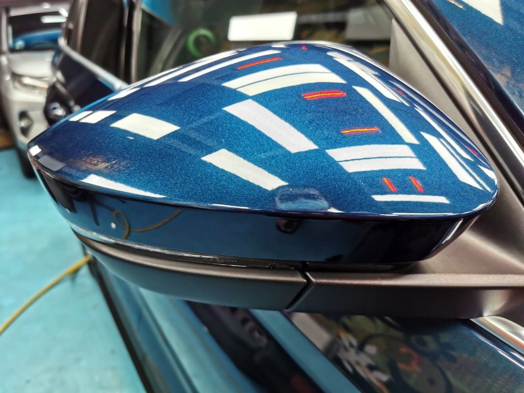 Front three-quarter view of the Skoda Kodiaq after coating.