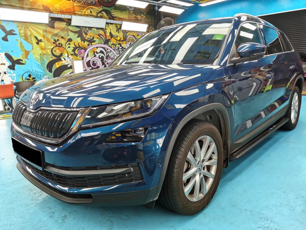 The Skoda Kodiaq as it arrived at Revol Carz before the respray.