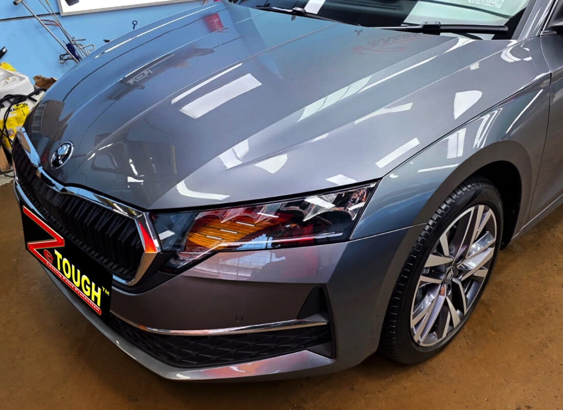 The Skoda Octavia from a side angle after the ceramic coating.