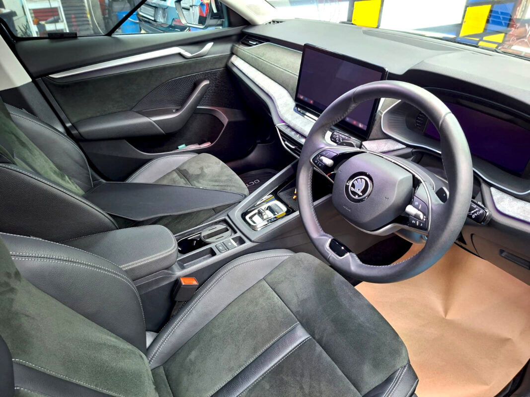 The Skoda Octavia's protected, high-gloss finish.
