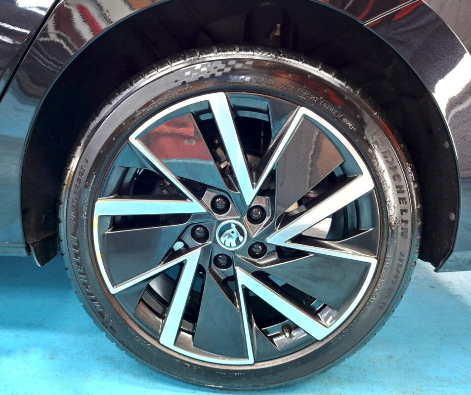 The Skoda Octavia with its fresh, coated finish.