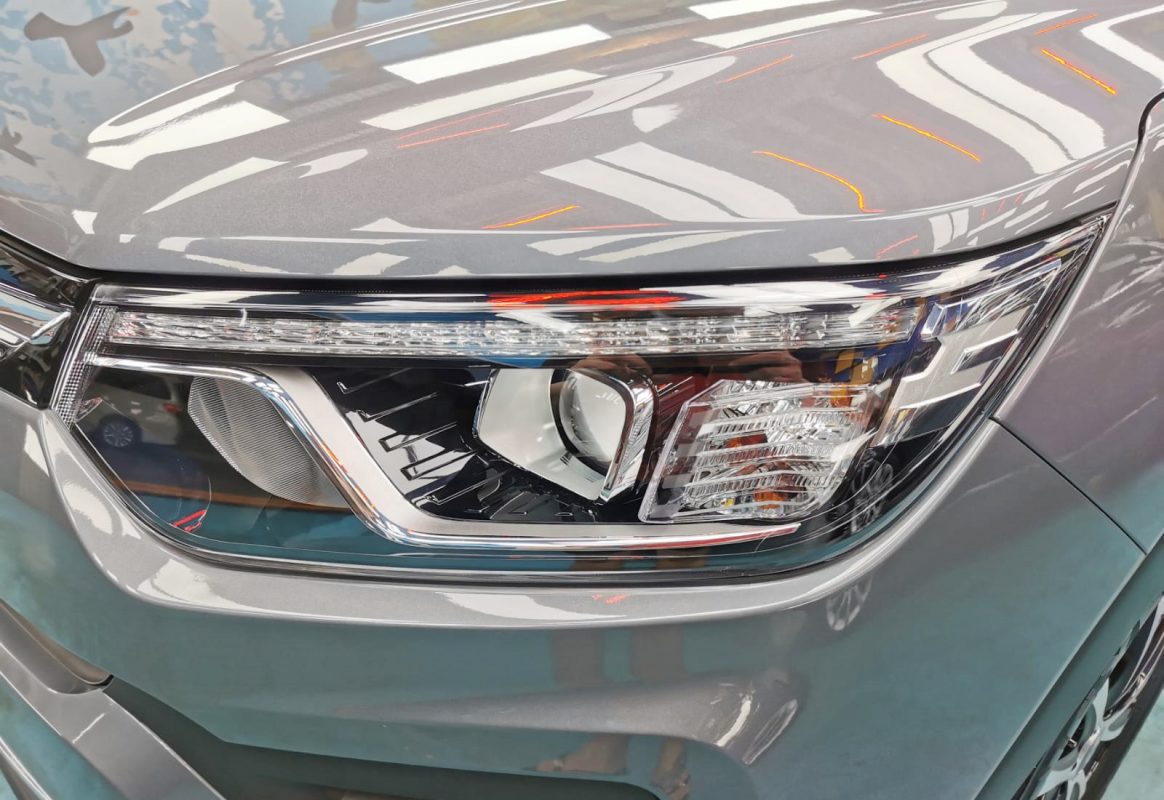 The Tivoli's coated paintwork showing clean reflections.