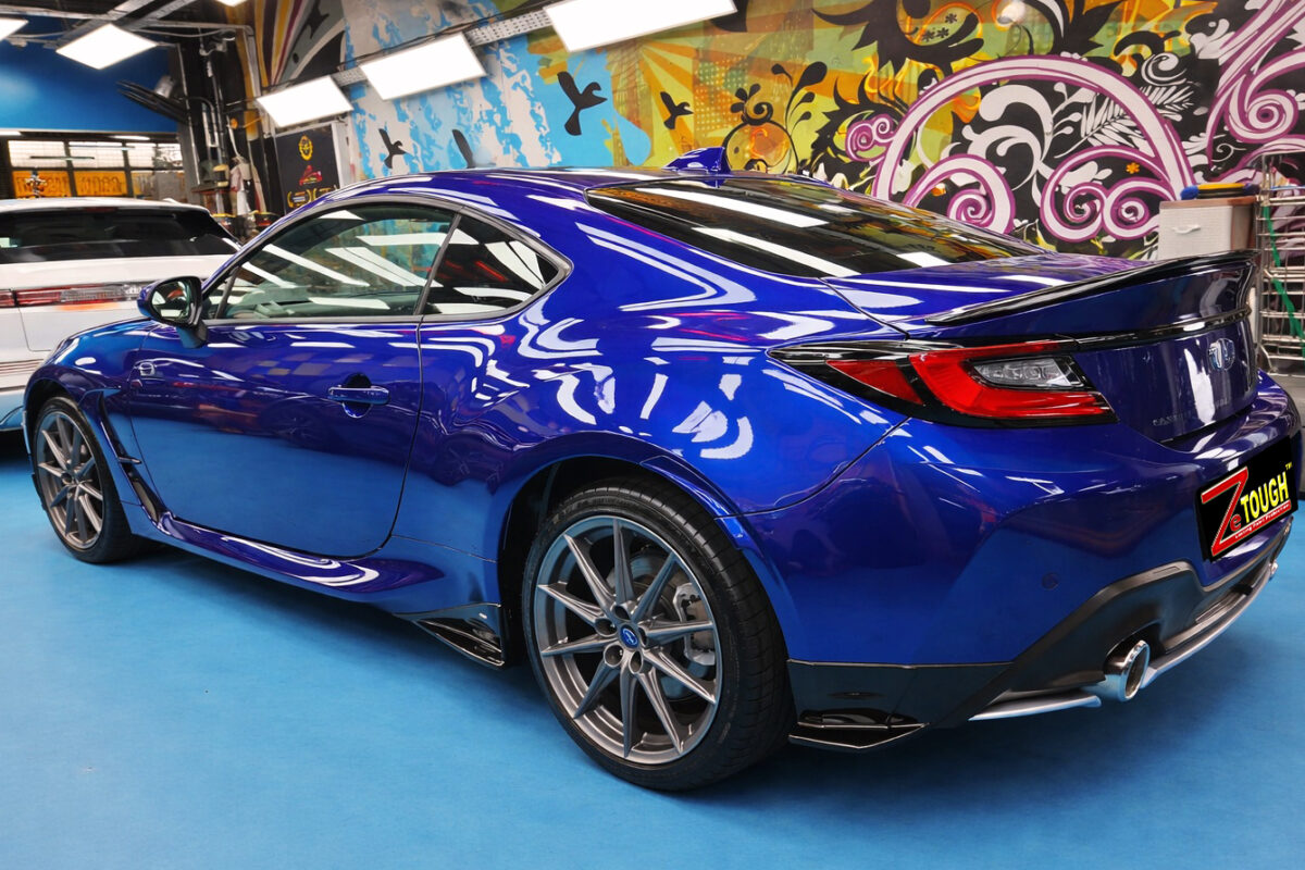 The Subaru BRZ after its ZeTough coating.