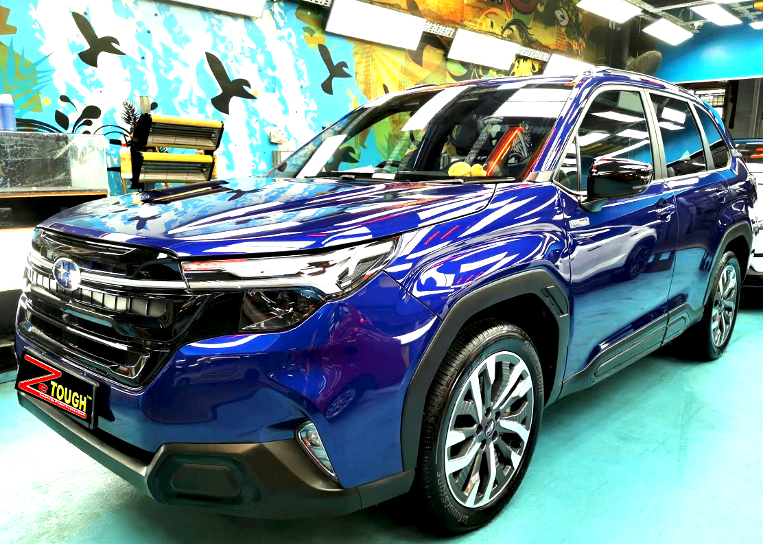 Subaru Forester, glossy after its ZeTough Ceramic coating.