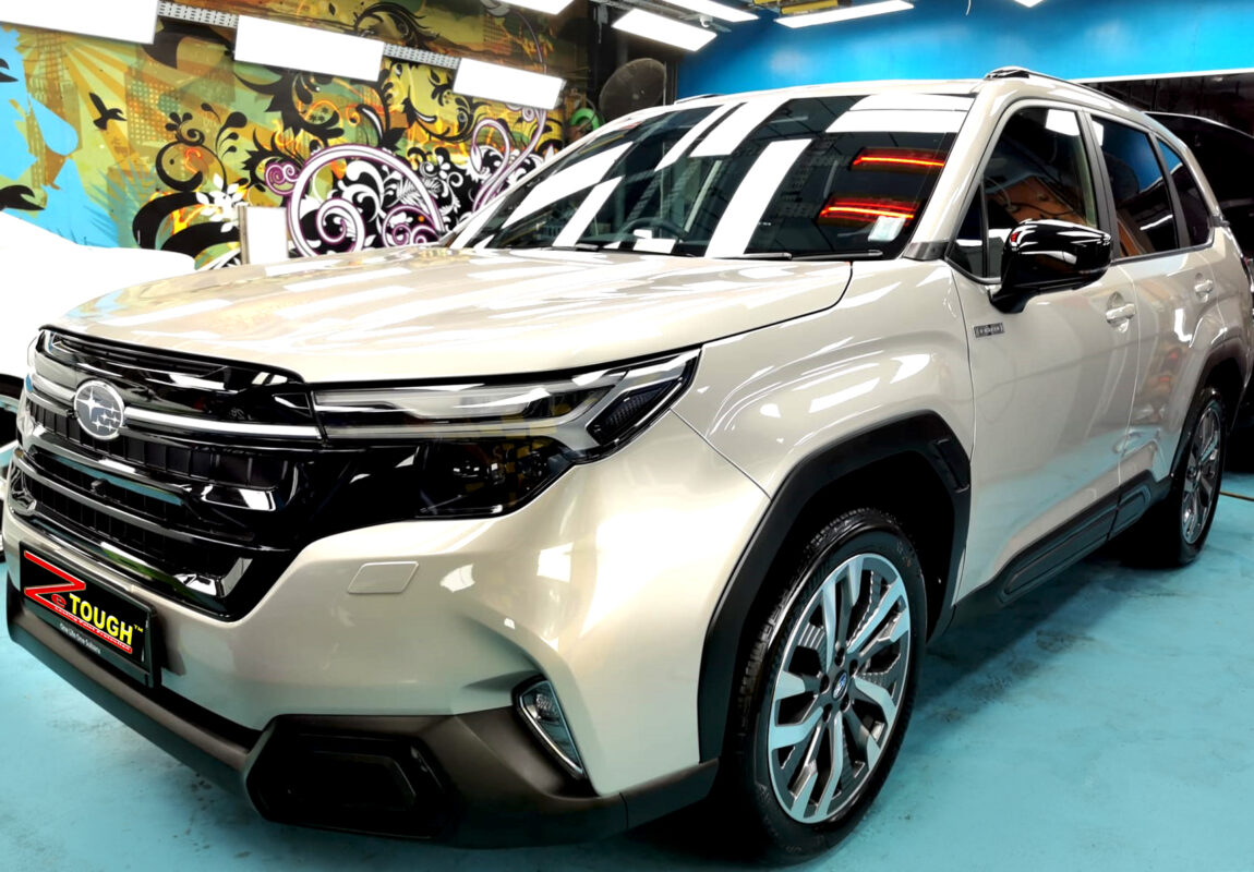 Subaru Forester, glossy after its ZeTough Ceramic coating.