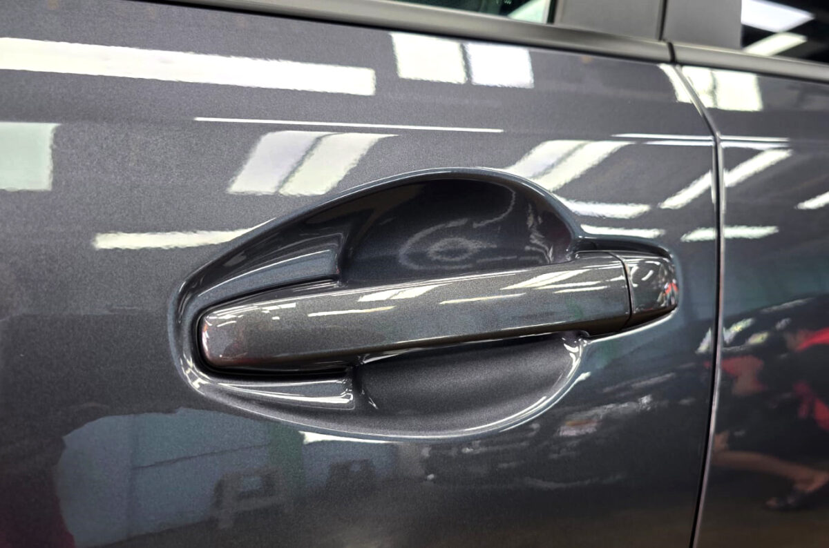 The coated paintwork of the Subaru Forester, clean and sharp.