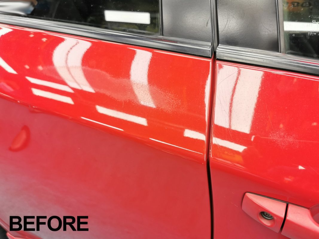 The Subaru Impreza after the full respray.