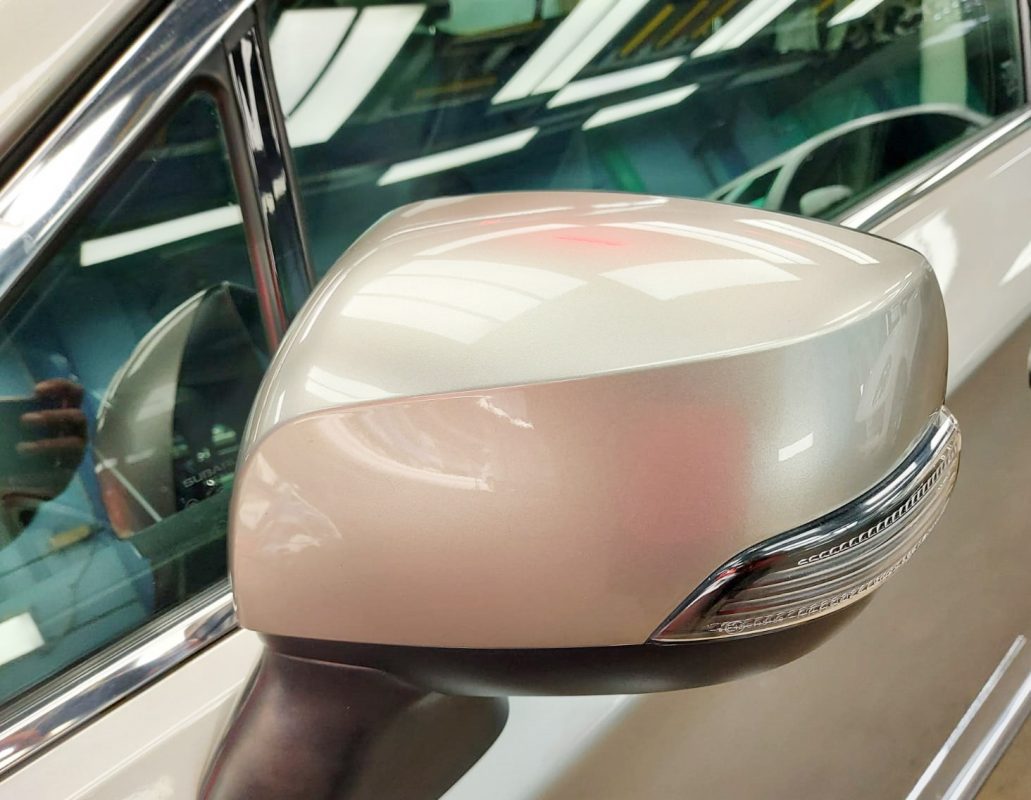 Side panel of the Subaru Outback with the ceramic finish locked in.