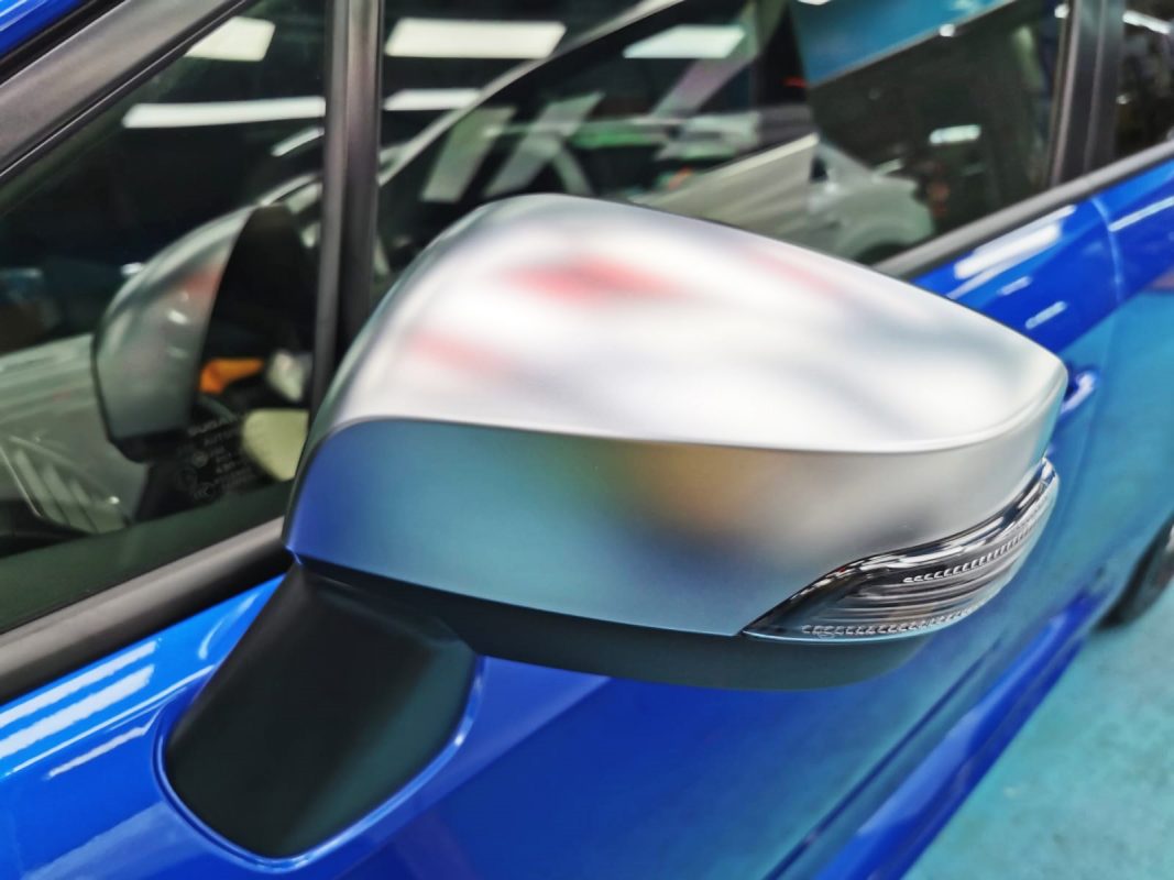 Side panel of the Subaru WRX with the ceramic finish locked in.